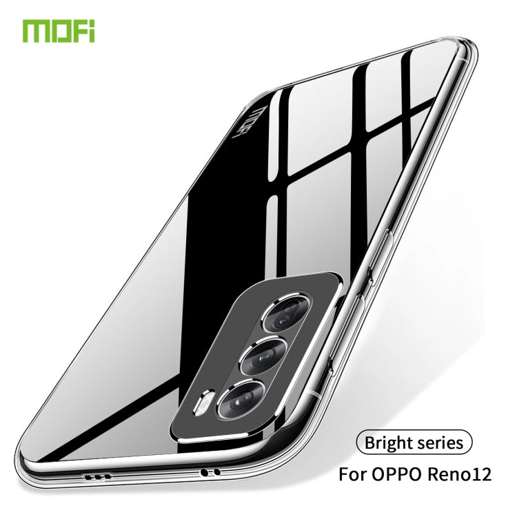 For OPPO Reno12 Global MOFI Ming Series Transparent Ultra-thin TPU Phone Case - Transparent
