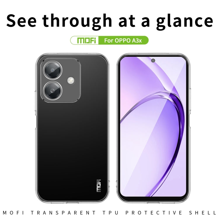 For OPPO A3x Global MOFI Ming Series Transparent Ultra-thin TPU Phone Case - Transparent
