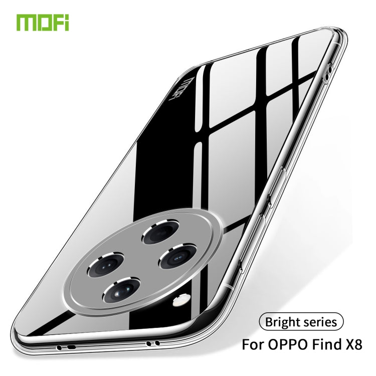 For OPPO Find X8 MOFI Ming Series Transparent Ultra-thin TPU Phone Case - Transparent