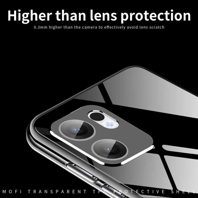 For OPPO Reno13 F 5G MOFI Ming Series Transparent Ultra-thin TPU Phone Case - Transparent
