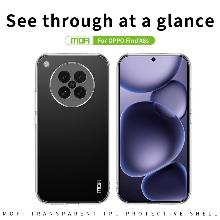 For OPPO Find X8s MOFI Ming Series Transparent Ultra-thin TPU Phone Case - Transparent