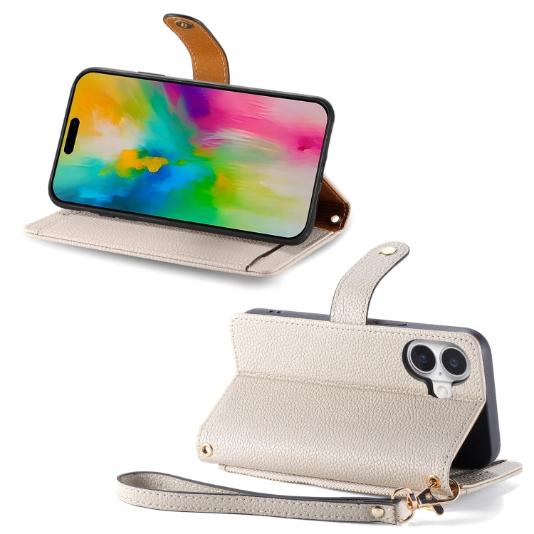 For iPhone 16 Plus Love Zipper Lanyard Leather Phone Case