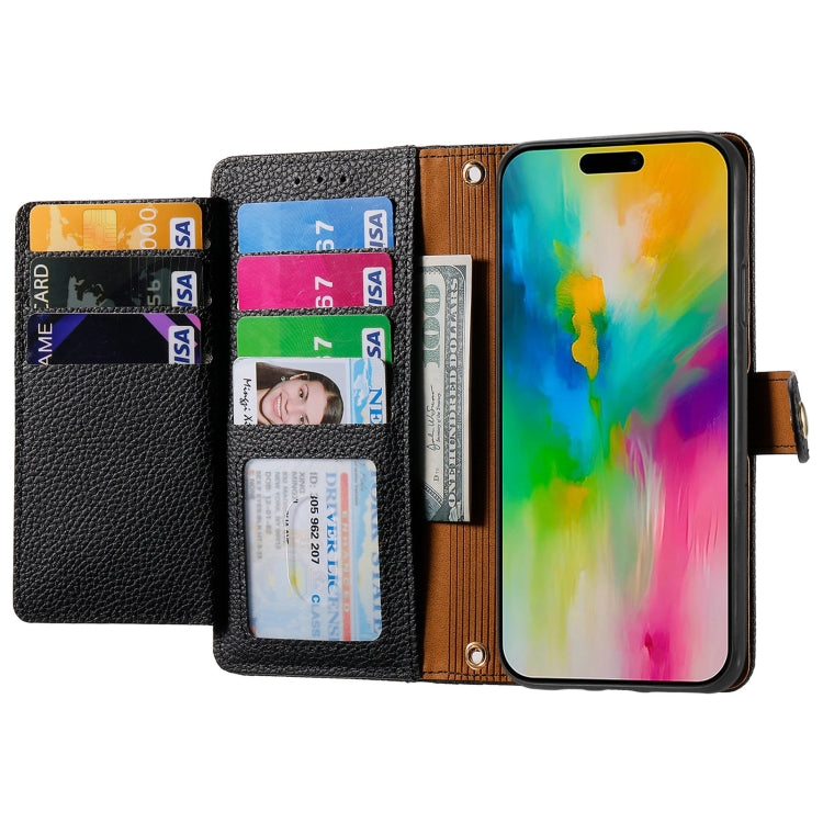 For iPhone 16 Pro Max Love Zipper Lanyard Leather Phone Case