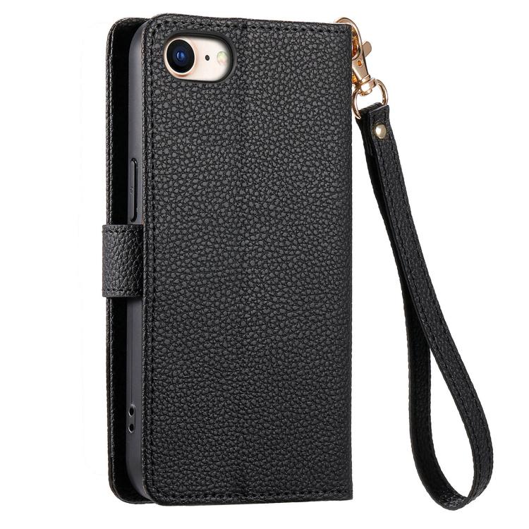 For iPhone 17e / 16e Love Zipper Lanyard Leather Phone Case