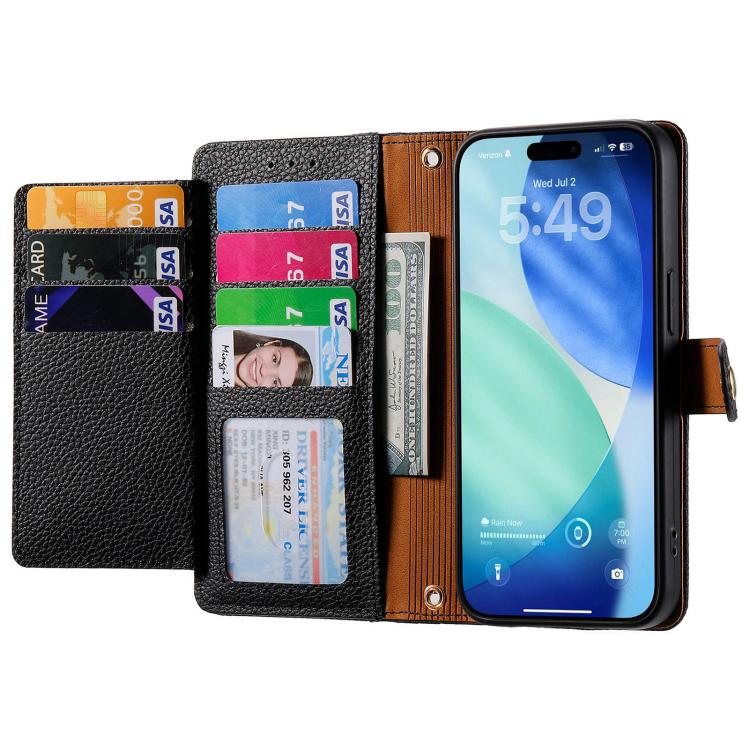 For iPhone 17 Pro Love Zipper Lanyard Leather Phone Case