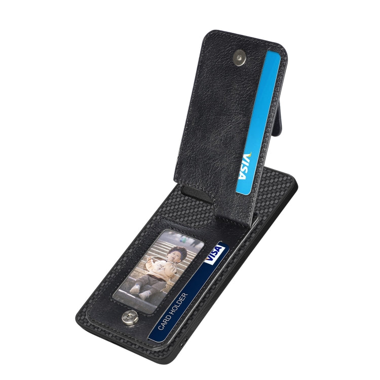 For Realme C30 Carbon Fiber Vertical Flip Zipper Phone Case