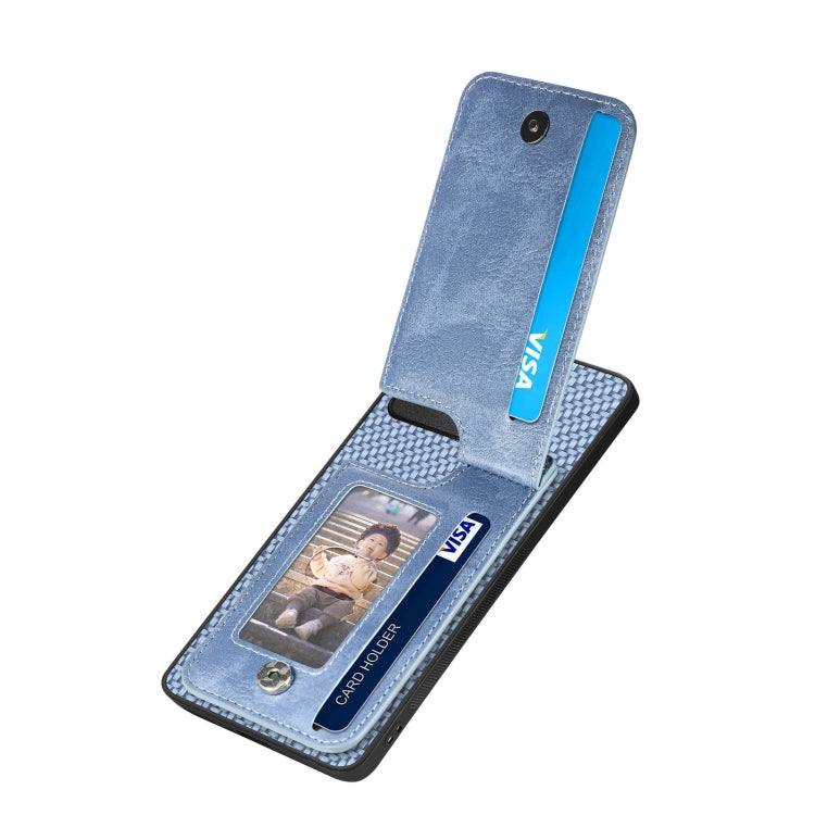 For Realme C30 Carbon Fiber Vertical Flip Zipper Phone Case