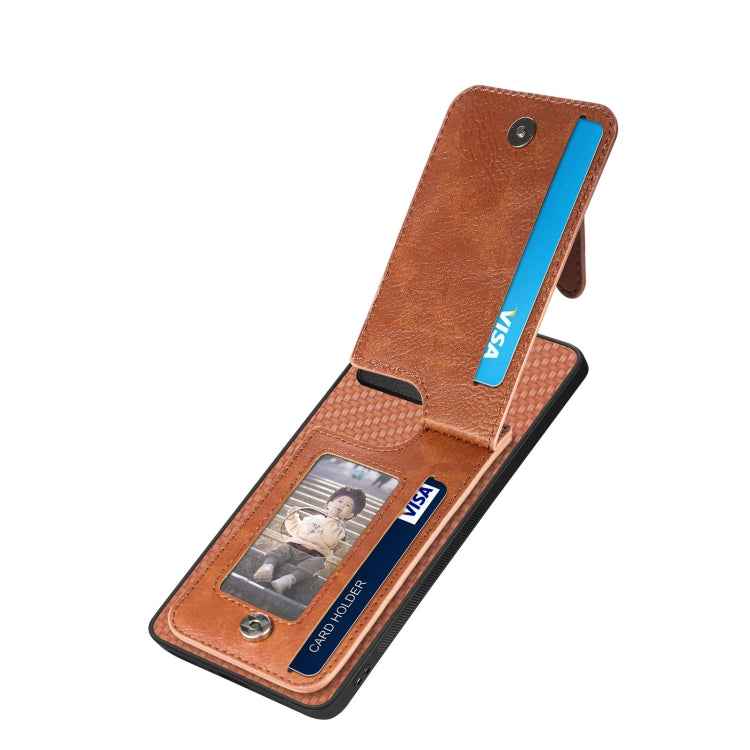 For Realme C30 Carbon Fiber Vertical Flip Zipper Phone Case