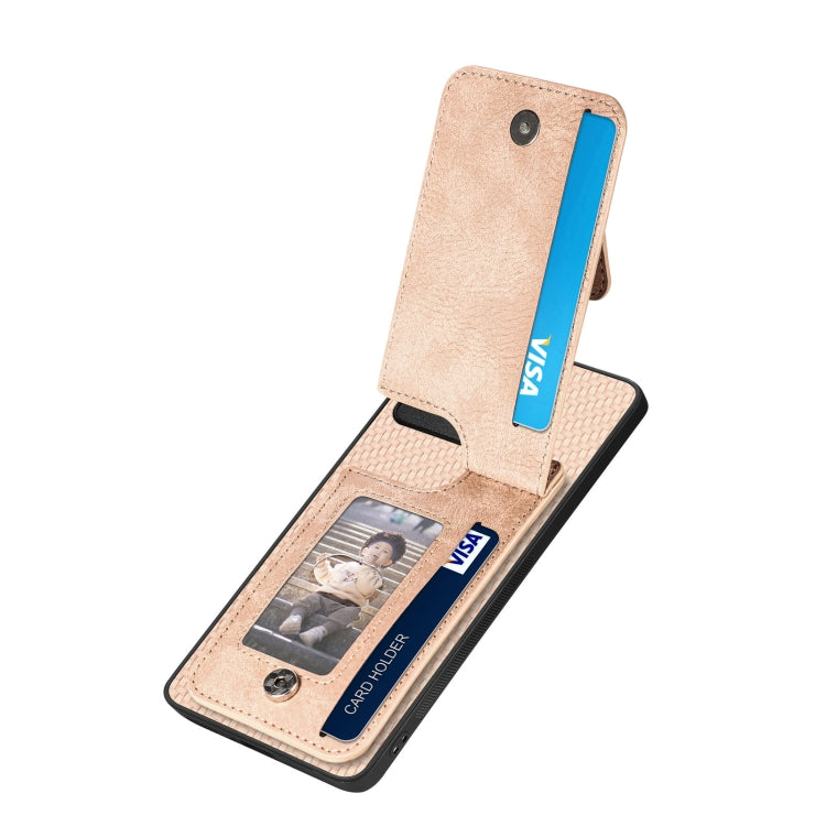 For Realme C30 Carbon Fiber Vertical Flip Zipper Phone Case