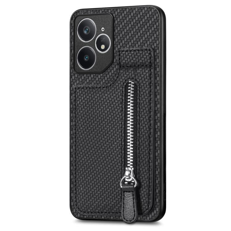 For Realme Neo7 Carbon Fiber Vertical Flip Zipper Phone Case