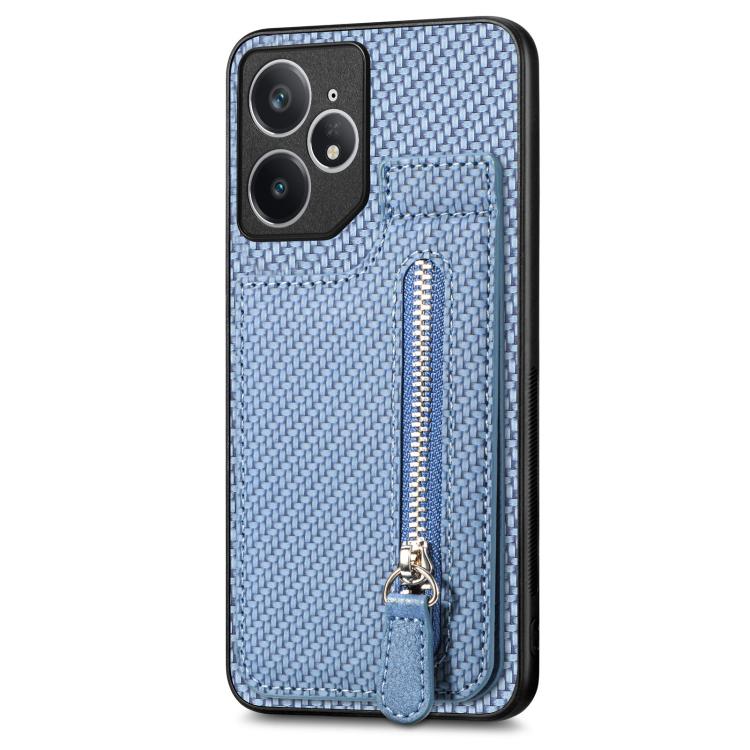 For Realme Neo7 Carbon Fiber Vertical Flip Zipper Phone Case