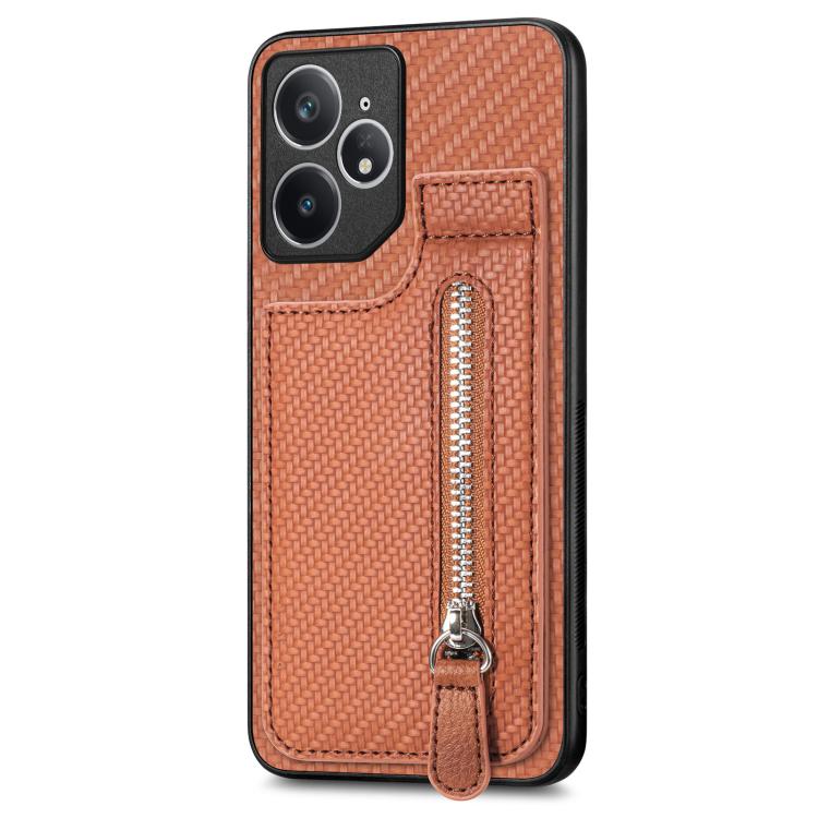 For Realme Neo7 Carbon Fiber Vertical Flip Zipper Phone Case