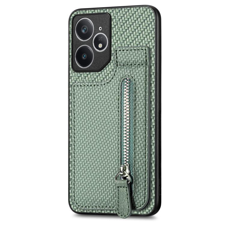 For Realme Neo7 Carbon Fiber Vertical Flip Zipper Phone Case