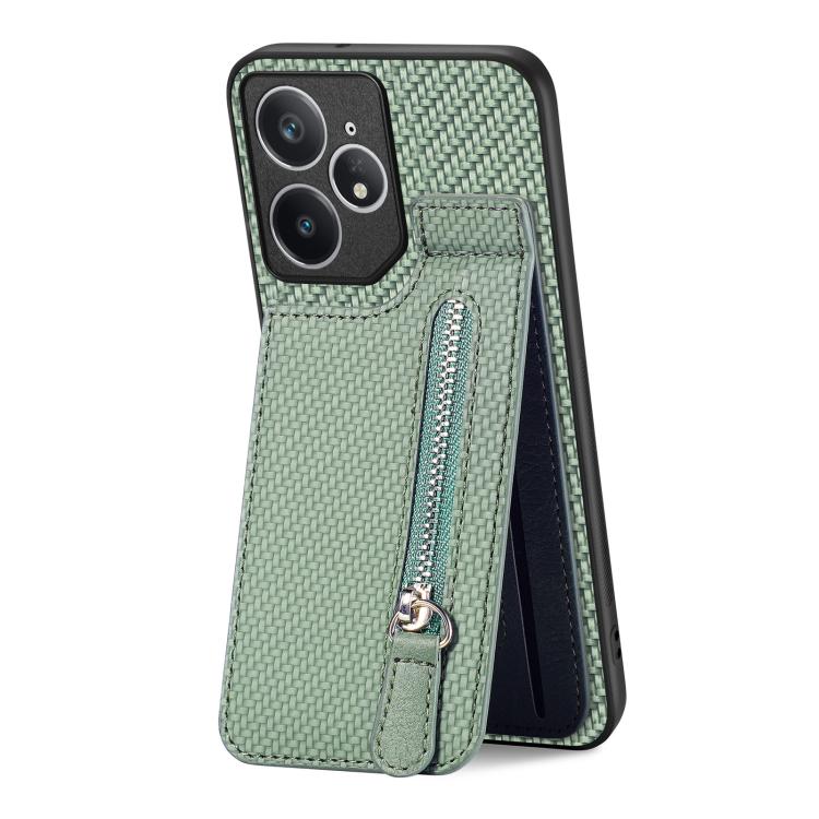 For Realme Neo7 Carbon Fiber Vertical Flip Zipper Phone Case