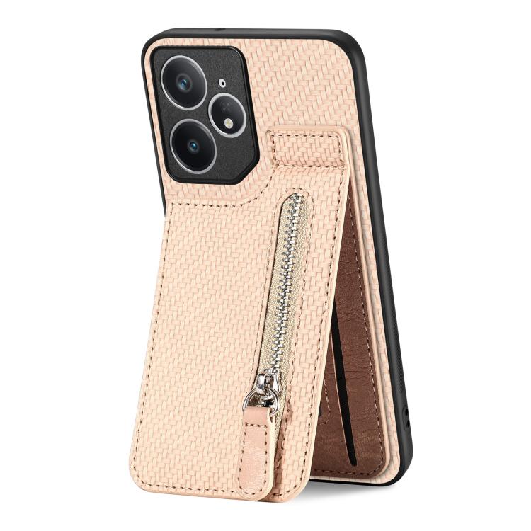 For Realme Neo7 Carbon Fiber Vertical Flip Zipper Phone Case