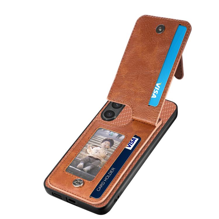 For Google Pixel 9a Carbon Fiber Vertical Flip Zipper Phone Case