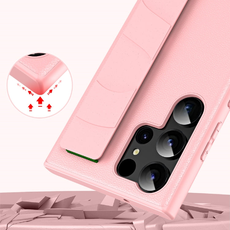 For Samsung Galaxy S25 Ultra 5G Skin Elastic Wrist Grip Back Cover Phone Case