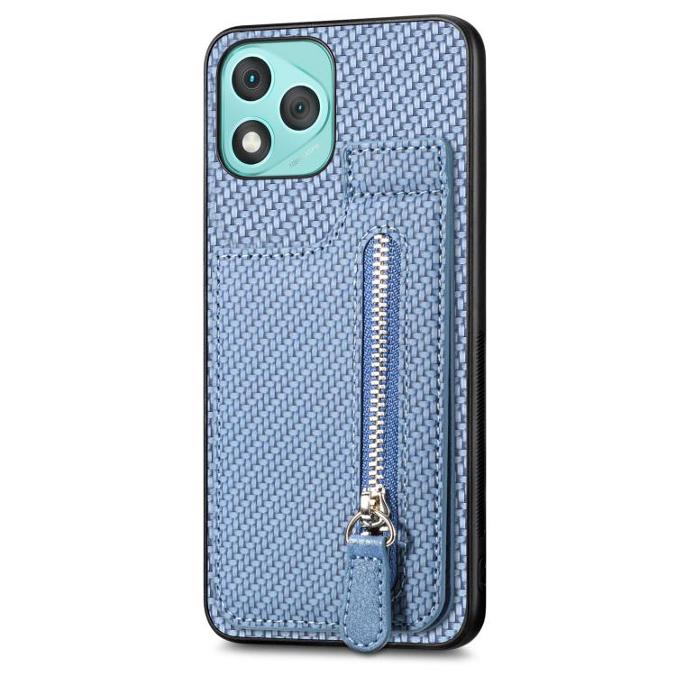 For Honor 400 Lite Global Carbon Fiber Vertical Flip Zipper Phone Case