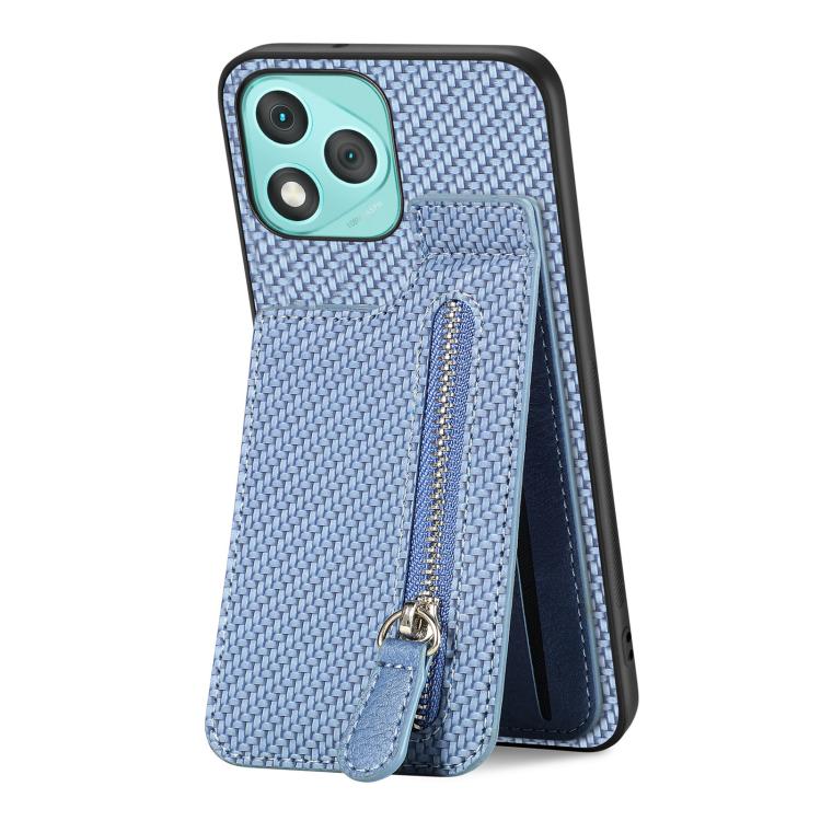 For Honor 400 Lite Global Carbon Fiber Vertical Flip Zipper Phone Case