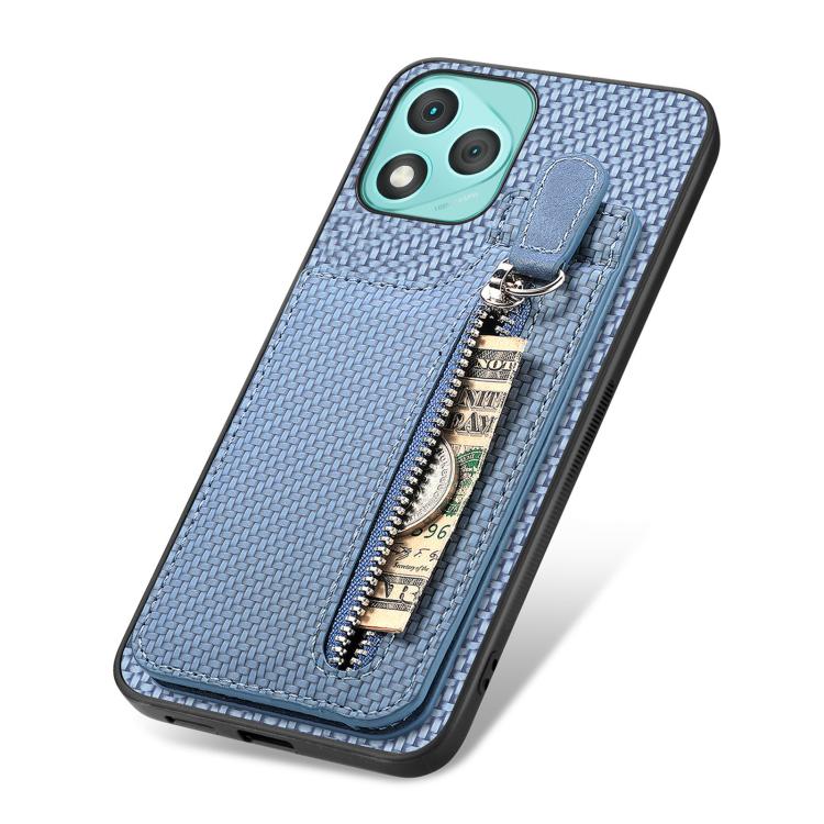For Honor 400 Lite Global Carbon Fiber Vertical Flip Zipper Phone Case