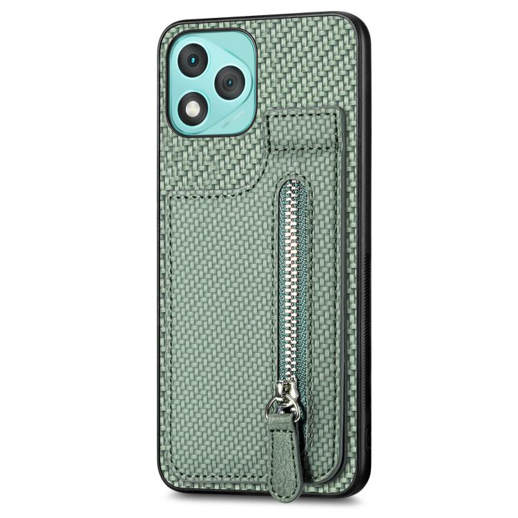 For Honor 400 Lite Global Carbon Fiber Vertical Flip Zipper Phone Case