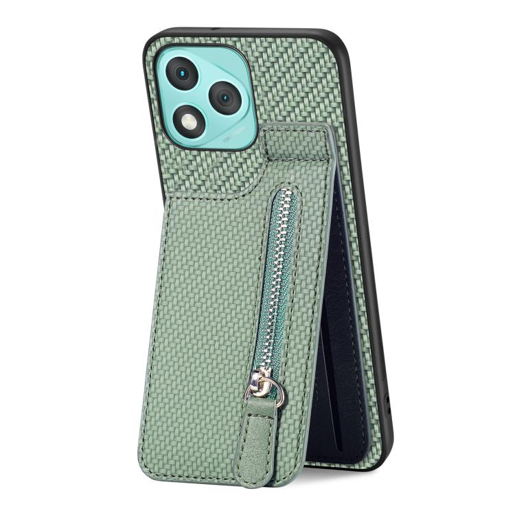 For Honor 400 Lite Global Carbon Fiber Vertical Flip Zipper Phone Case