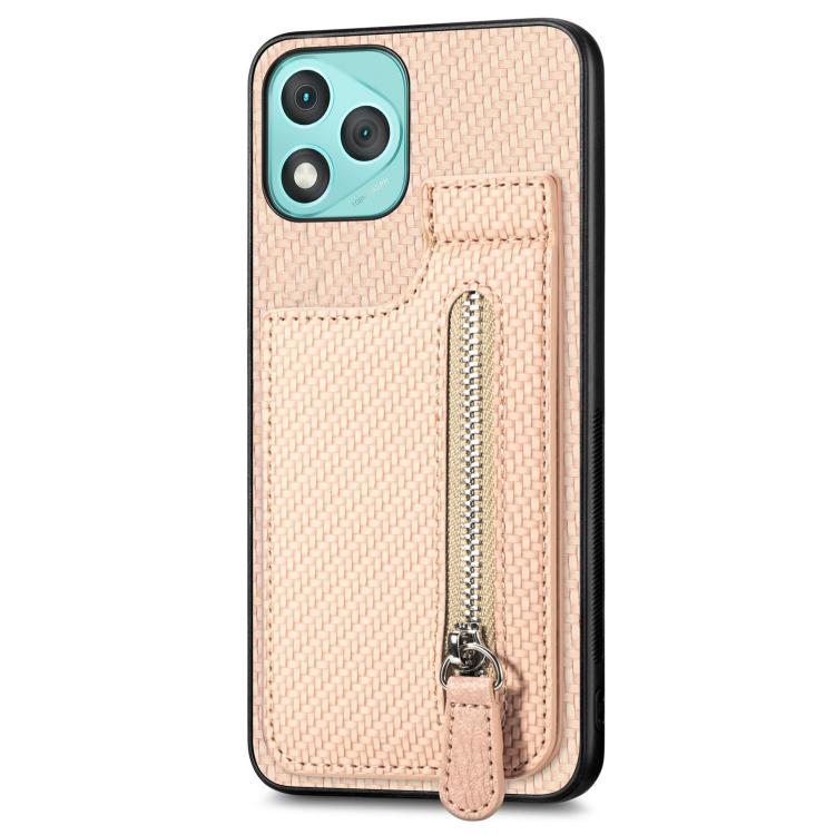 For Honor 400 Lite Global Carbon Fiber Vertical Flip Zipper Phone Case