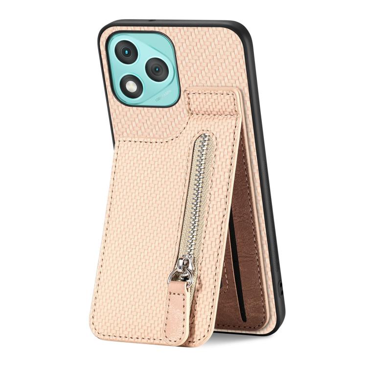 For Honor 400 Lite Global Carbon Fiber Vertical Flip Zipper Phone Case