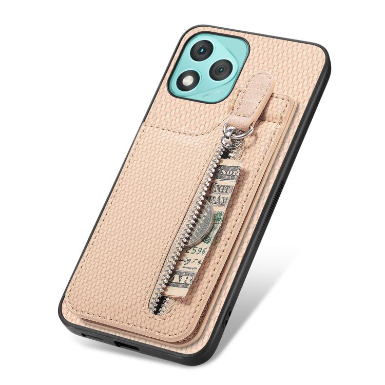 For Honor 400 Lite Global Carbon Fiber Vertical Flip Zipper Phone Case