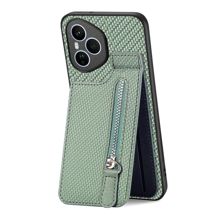 For Honor 400 Global Carbon Fiber Vertical Flip Zipper Phone Case