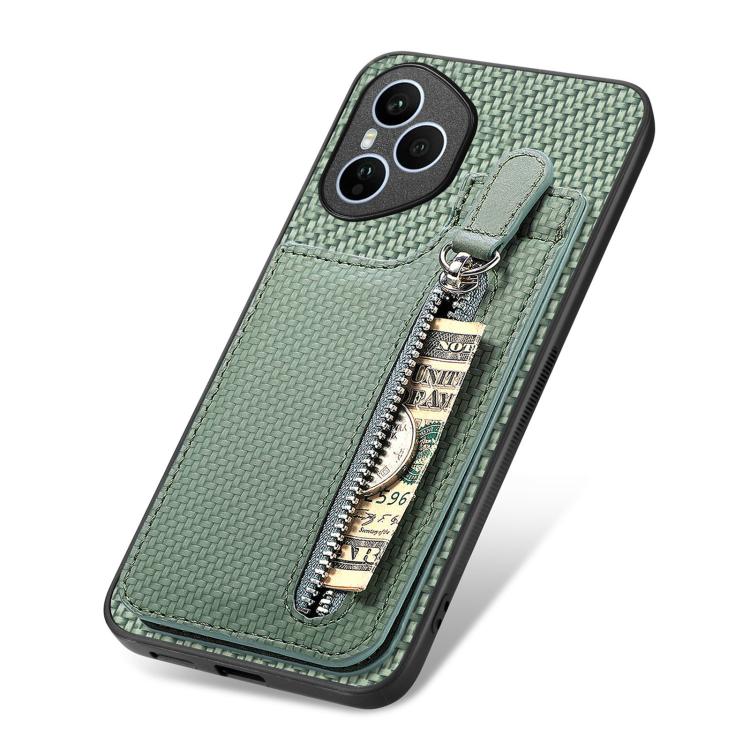 For Honor 400 Global Carbon Fiber Vertical Flip Zipper Phone Case