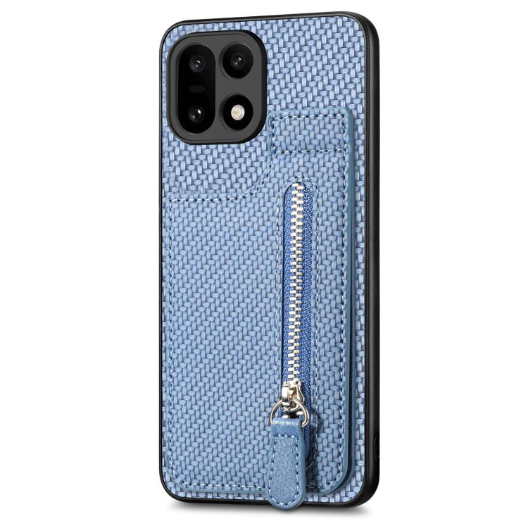 For OnePlus 15 Carbon Fiber Vertical Flip Zipper Phone Case