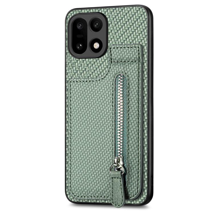 For OnePlus 15 Carbon Fiber Vertical Flip Zipper Phone Case