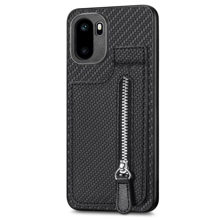 For OnePlus Ace 6 / 6T / 15R Carbon Fiber Vertical Flip Zipper Phone Case