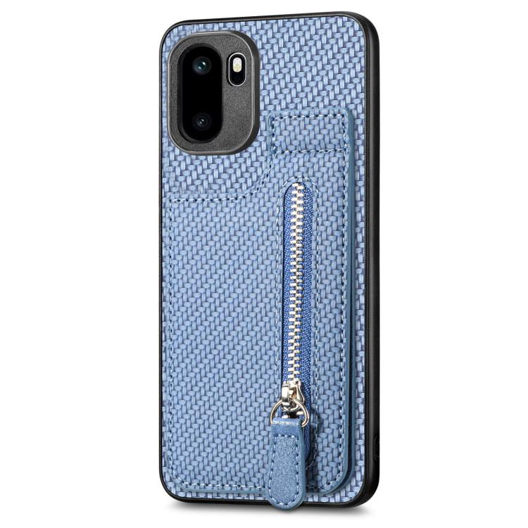 For OnePlus Ace 6 / 6T / 15R Carbon Fiber Vertical Flip Zipper Phone Case