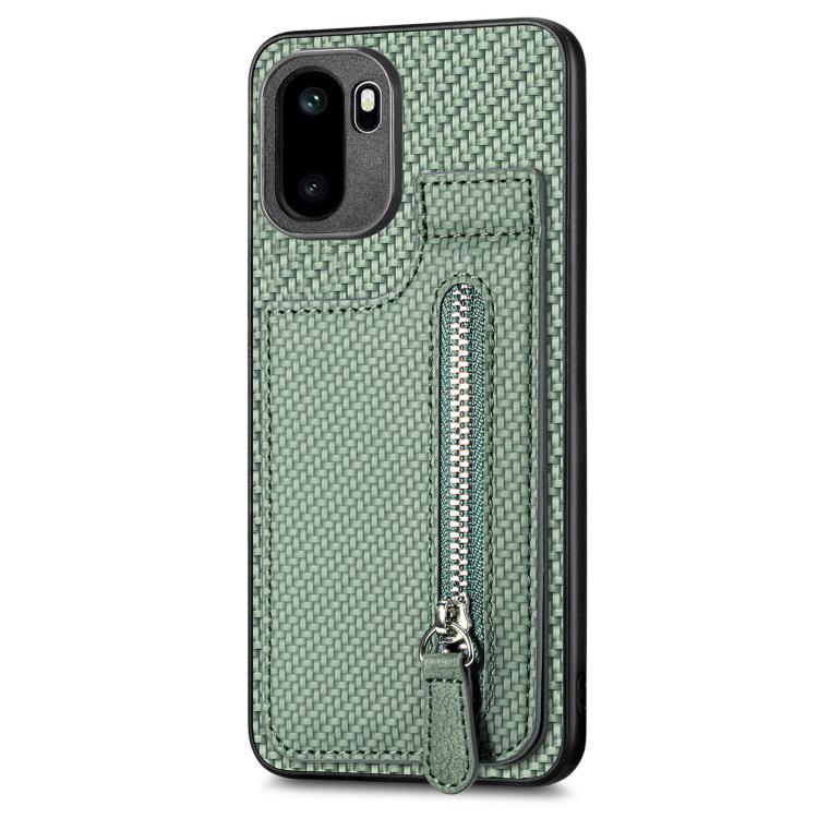 For OnePlus Ace 6 / 6T / 15R Carbon Fiber Vertical Flip Zipper Phone Case