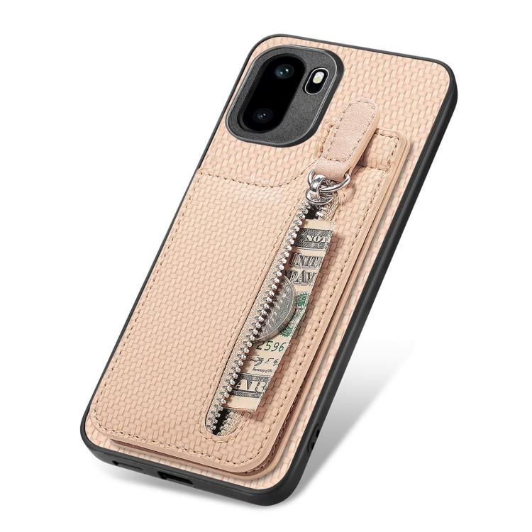 For OnePlus Ace 6 / 6T / 15R Carbon Fiber Vertical Flip Zipper Phone Case