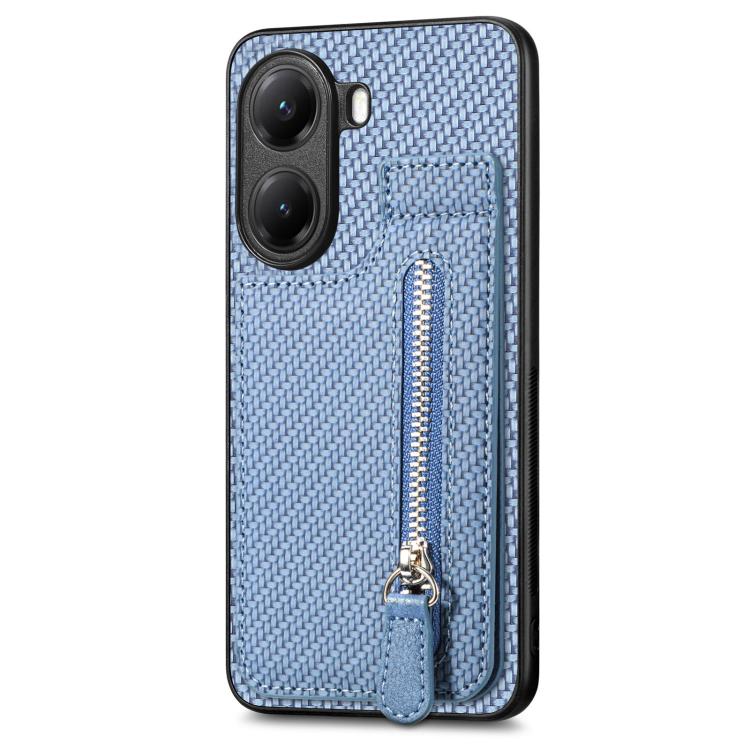 For Redmi Turbo 4 Carbon Fiber Vertical Flip Zipper Phone Case
