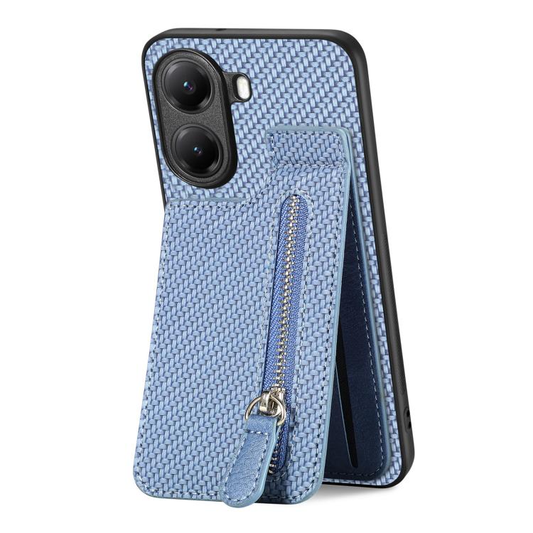 For Redmi Turbo 4 Carbon Fiber Vertical Flip Zipper Phone Case