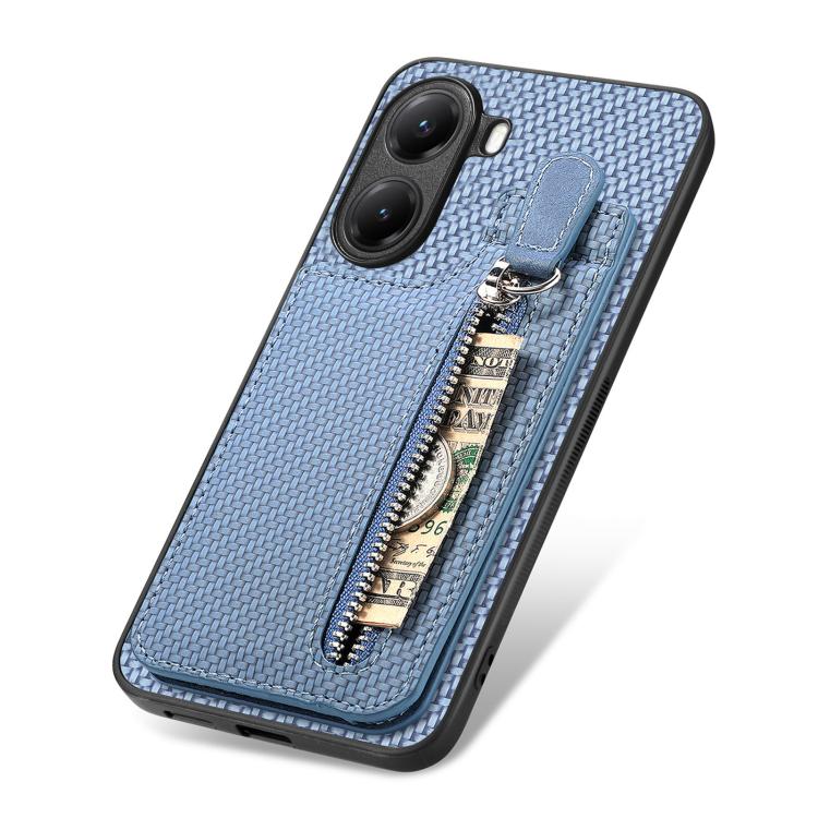 For Redmi Turbo 4 Carbon Fiber Vertical Flip Zipper Phone Case