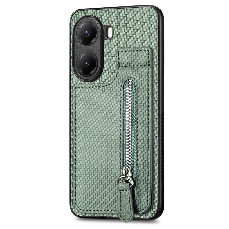 For Redmi Turbo 4 Carbon Fiber Vertical Flip Zipper Phone Case