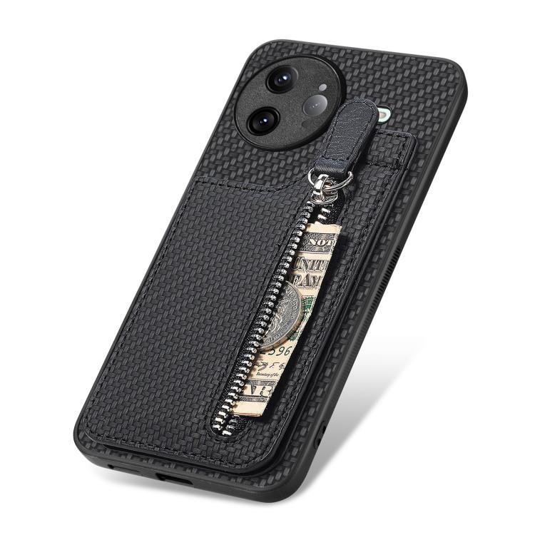 For Redmi K80 Pro / Poco F7 Ultra Carbon Fiber Vertical Flip Zipper Phone Case