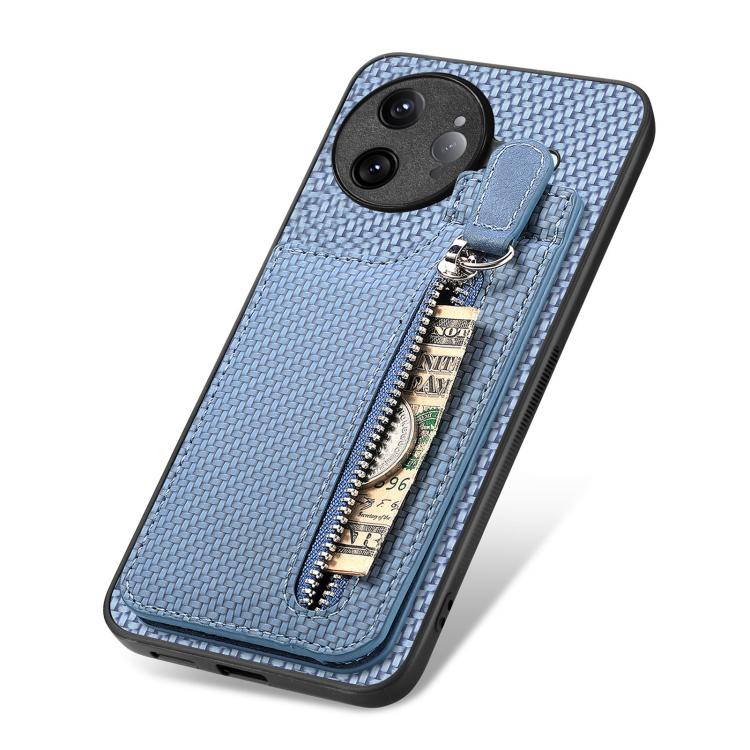 For Redmi K80 Pro / Poco F7 Ultra Carbon Fiber Vertical Flip Zipper Phone Case