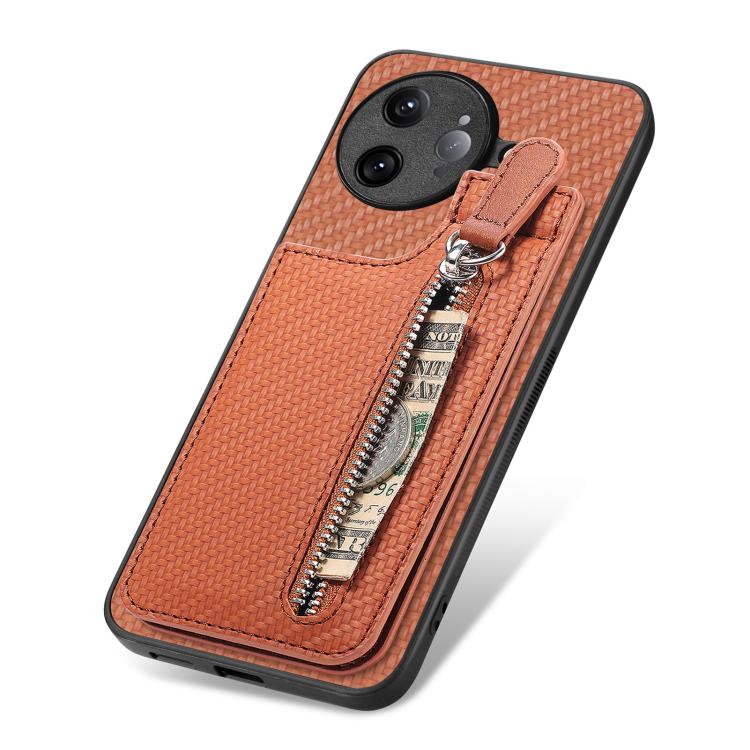 For Redmi K80 Pro / Poco F7 Ultra Carbon Fiber Vertical Flip Zipper Phone Case