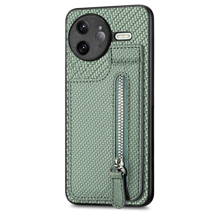 For Redmi K80 Pro / Poco F7 Ultra Carbon Fiber Vertical Flip Zipper Phone Case