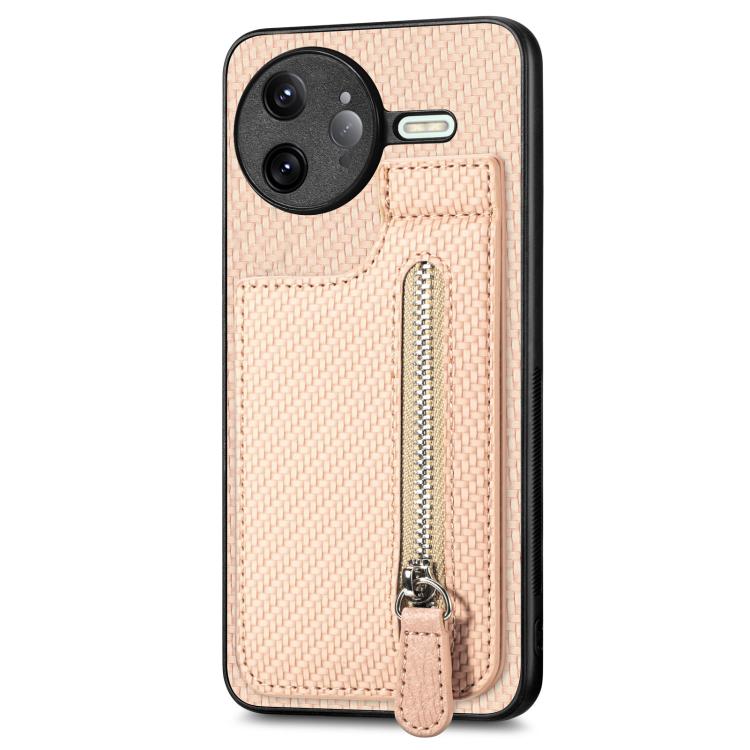 For Redmi K80 Pro / Poco F7 Ultra Carbon Fiber Vertical Flip Zipper Phone Case