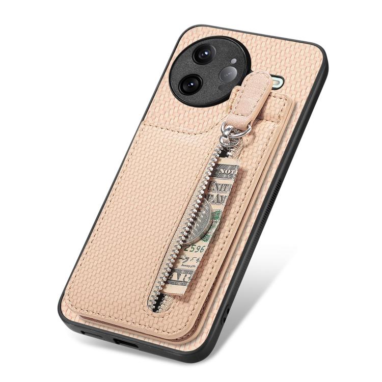 For Redmi K80 Pro / Poco F7 Ultra Carbon Fiber Vertical Flip Zipper Phone Case