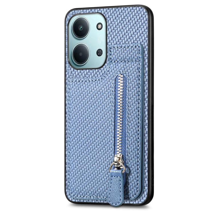 For Redmi 15C 5G / 4G Glodal 171mm Carbon Fiber Vertical Flip Zipper Phone Case