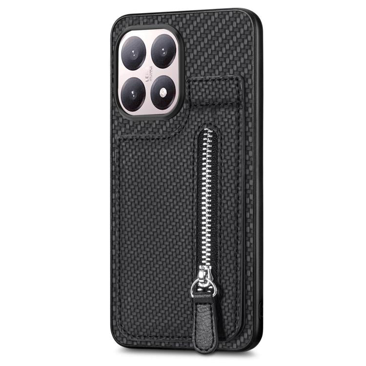 For Xiaomi 15T Carbon Fiber Vertical Flip Zipper Phone Case