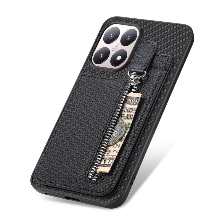 For Xiaomi 15T Carbon Fiber Vertical Flip Zipper Phone Case